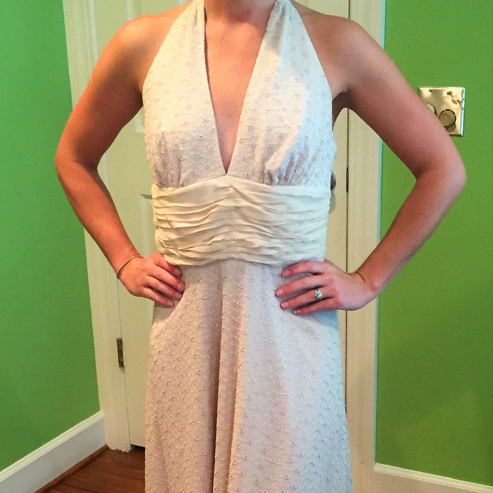 Cream/ Khaki halter dress
